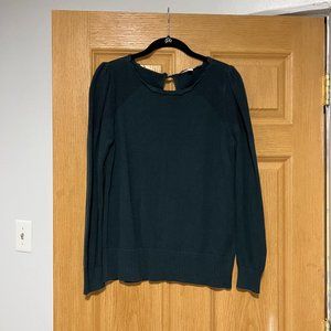 Loft Stitchy Puff Sleeve Sweater, Teal Quarry, M